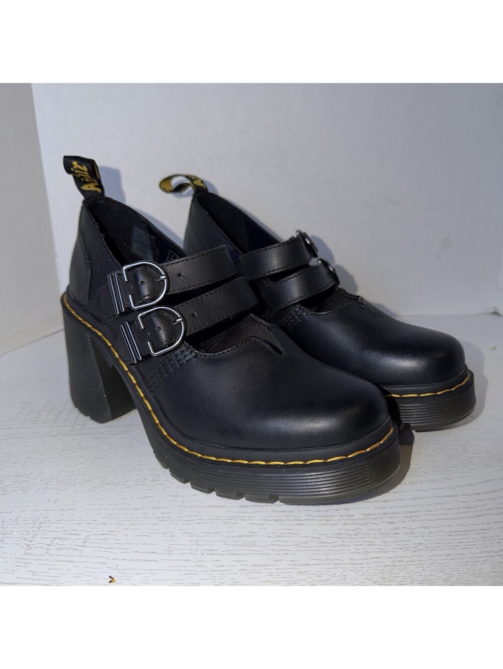 Dr. Martens Bex Smooth Leather Mary Jane's Black Shoes - Women's Size 8
